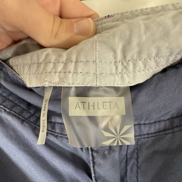 Athleta Cargo Pants Women's 4P Blue Snap Zip Pockets Lightweight Low Rise - Picture 6 of 16